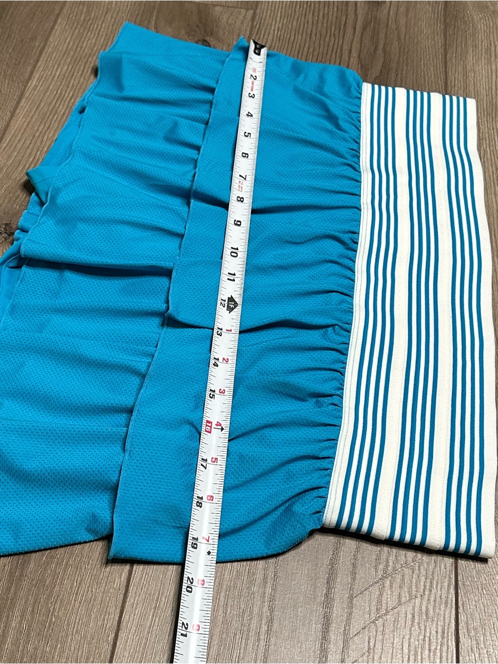 Lucky In Love Caribbean Vibes High‎ Rise Play On Tennis Skirt Skort Blue White L - Picture 9 of 11